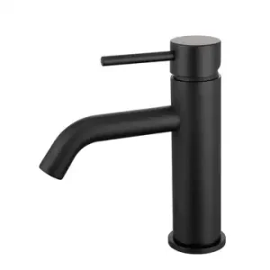 Artline Matte Black Basin Mixer Cold Start Curved Spout Lead Free