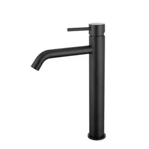 Artline Matte Black Highrise Basin Mixer Cold Start Curved Spout   Lead Free