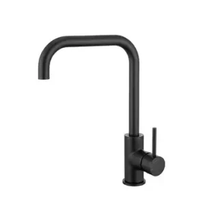 Artline Matte Black Sink Mixer Cold Start Square Gooseneck   Lead Free