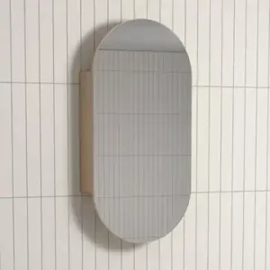 Bubble Soft Oak Shaving Cabinet Pencil Edge 900H x 450W