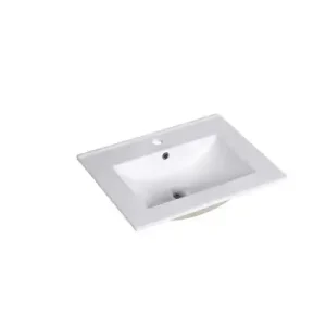 Ceramic Vanity Top Only 1TH White 600mm