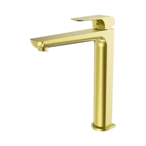 Elgin Basin Mixer – Hi Rise Brushed Gold