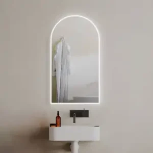 Essence Vista Cathedral 500W x 900H Wall Mount LED Mirror Touch Free Controls & Demister