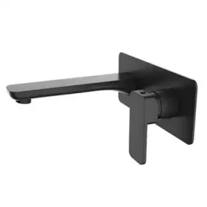 Hamel Matte Black Wall Mixer & Spout & Plate Mixer