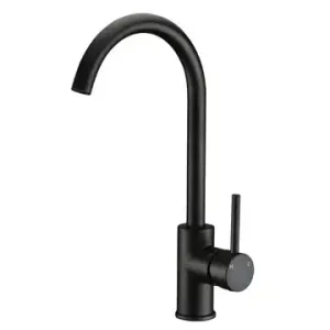 Huss Gooseneck Matte Black Sink / Laundry Mixer