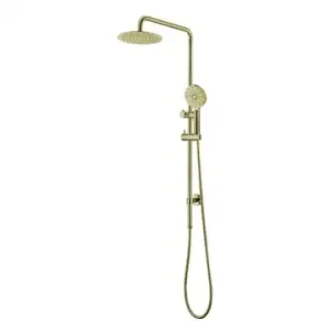 Monte Round Full Rail Combo Shower 250mm Universal Top & Btm Water Inlet – Brushed Gold