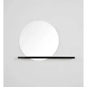 Rising Moon Mirror With – Matte Black Shelf