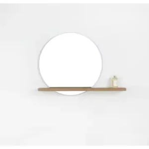 Rising Moon Mirror With – Oak Laminate Shelf