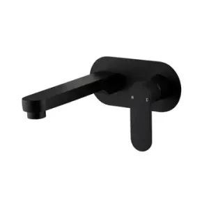 Spectra Matte Black Wall Basin Mixer Trim Kit Cover Plate And Spout (Refer Body Code 1656530) Lead Free