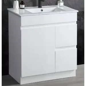 Thebe Gloss White 750mm Vanity Unit with Right Hand Drawers