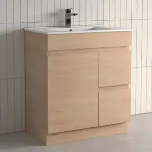 Thebe Soft Oak Vanity Unit 750mm Right Hand Drawer