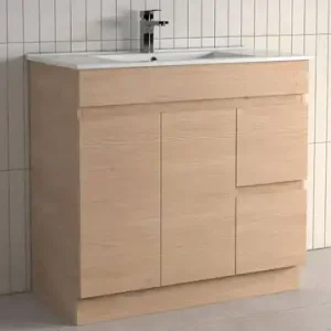 Thebe Soft Oak Vanity Unit – 900mm-Right Hand Drawers