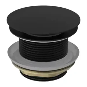 Vogue Matte Black Domed Pull Out Bath Waste No Overflow 40mm